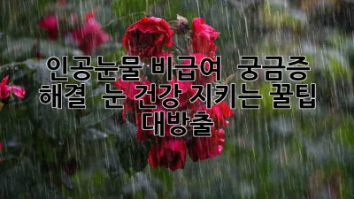 💧 인공눈물 비급여? 🤔 궁금증 해결 & 눈 건강 지키는 꿀팁 대방출!